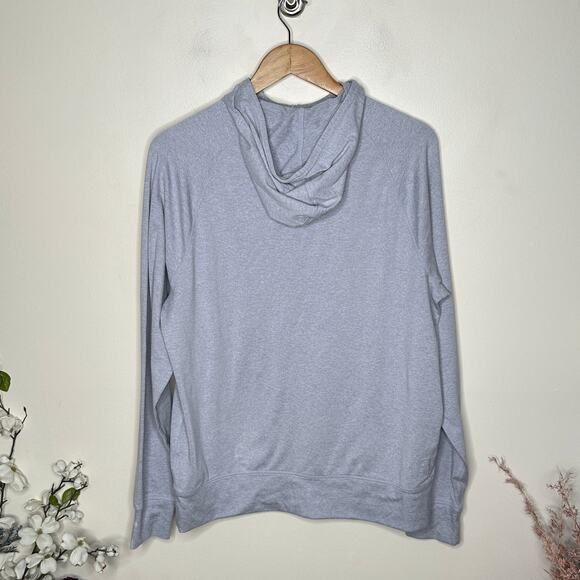 VUORI Ponto Performance Half Zip Hoodie Platinum Heather Gray Blue Sz M $118 G29 - Picture 3 of 6
